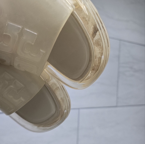 Tory Burch Women's Size 5B Ivory Logo Bubble Jelly Slide Sandal Shoes. - Picture 11 of 15